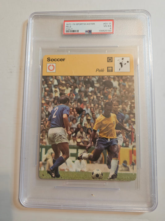 1977–79 Sportscaster #01-17 Pele Italy PSA 4 VG-EX Vintage Soccer Card