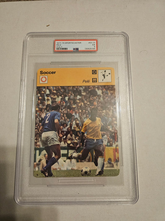 1977–79 Sportscaster #01-17 Pele Italy PSA 5 EX Vintage Soccer Card